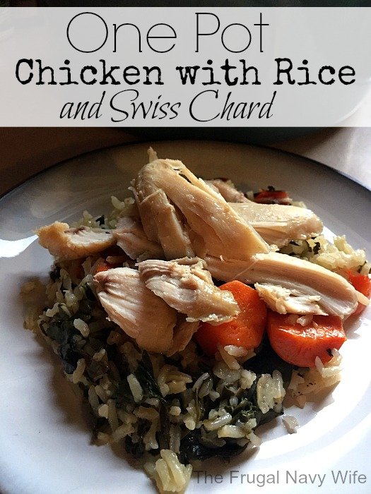 One-Pot Chicken with Rice and Swiss Chard - The Frugal Navy Wife