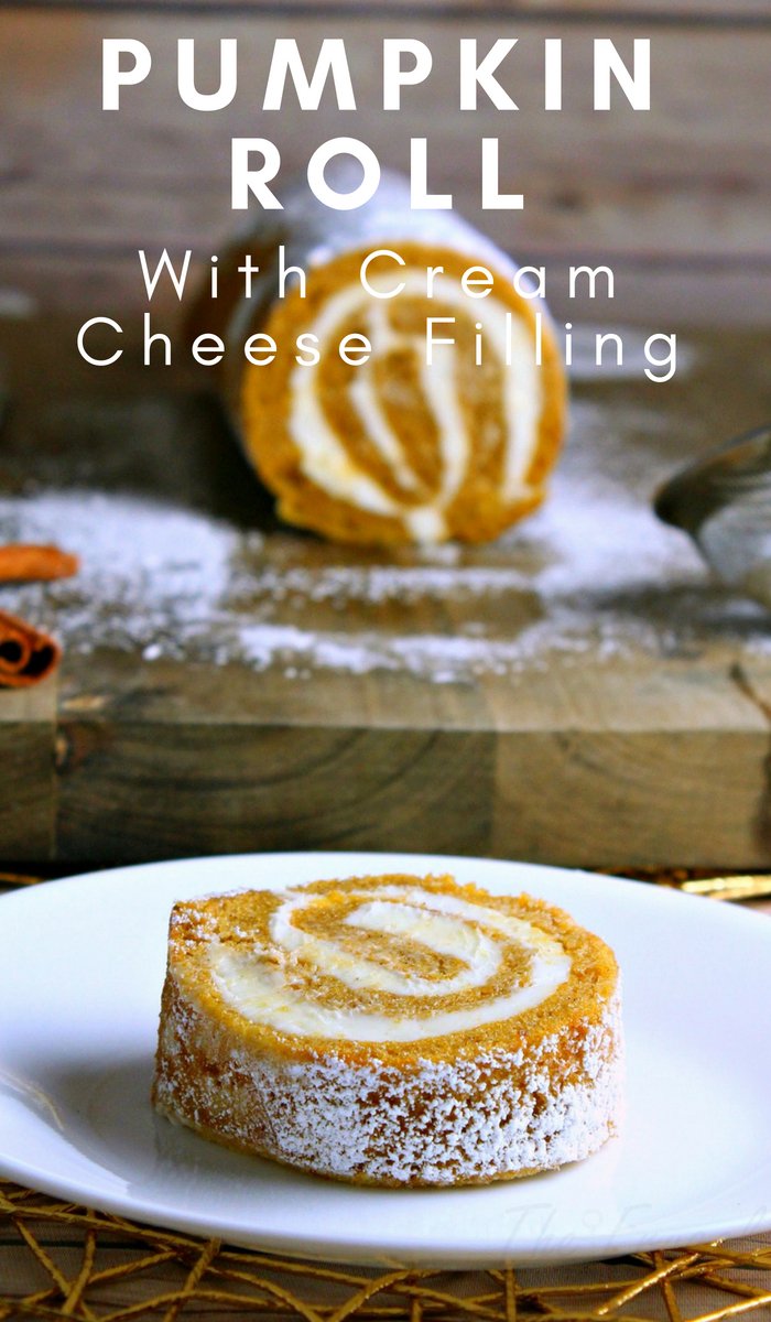 Pumpkin Roll Recipe with Cream Cheese Filling is Perfect for Fall