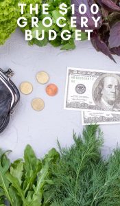 Learning to stretch your groceries is easiest if you imagine that you only have $100 left until payday. This is the $100 Grocery Budget plan. #grocerybudget #frugalliving #groceries #saveongroceries #frugalnavywife