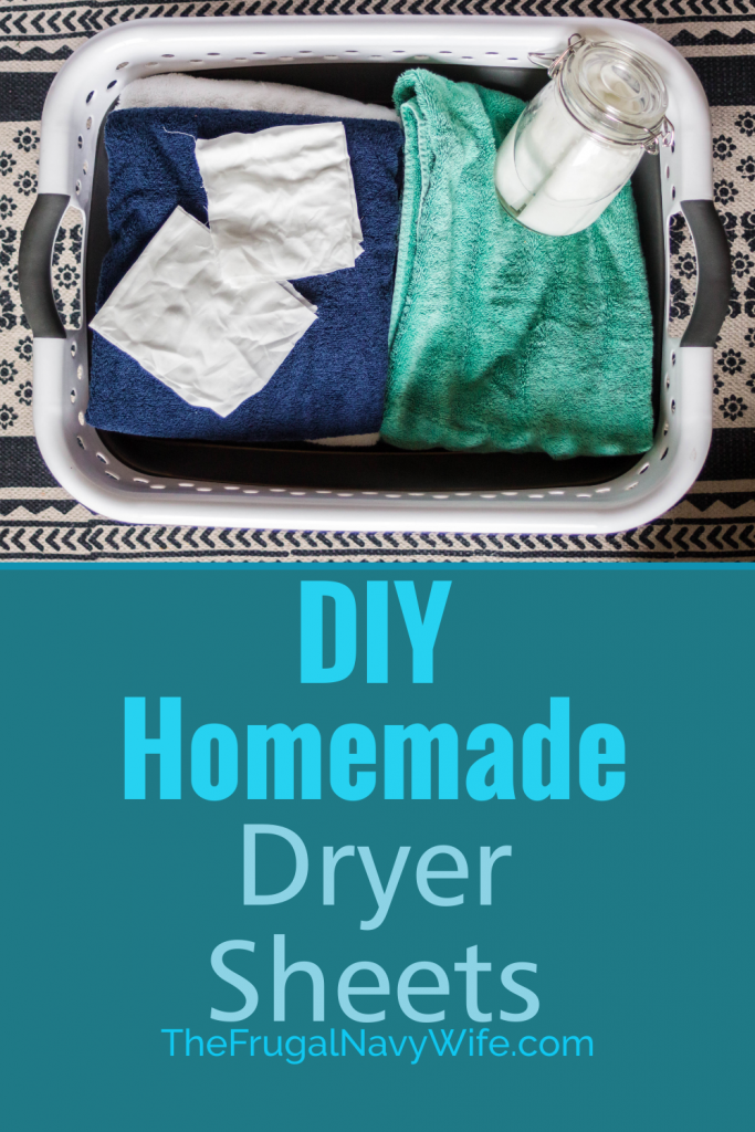 Save money on your laundry bill each month by making these easy homemade dryer sheets. Never spend money on them again and they are reusable. #thefrugalnavywife #dryersheets #frugalliving #homemade #savemoney #frugaldiy | Frugal Living Tips | Reusable Dryer Sheets | How to make Dryer Sheets | Frugal DIY | Saving Money | Homemade Dryer Sheets | Laundry Hacks | Dryer Sheet Hacks
