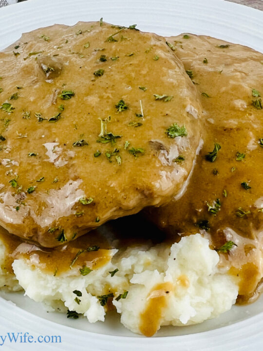 Country Style Crock Pot Cube Steak - The Feathered Nester