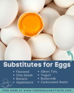 With these versatile substitutes for eggs, they offer a flavorful journey where every dish becomes a masterpiece of innovation. #substitutesforeggs #frugalliving #substitutes #frugalnavywife #frugallivingtips #baking #cooking | Substitutes for Eggs | Frugal Living | Baking | Cooking | Substitutes |